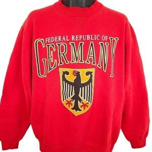 Vintage Federal Republic Of Germany Sweatshirt Mens Size Large 90s Travel